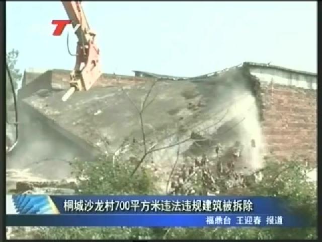 桐城沙龙村700平方米违法违规建筑被拆除