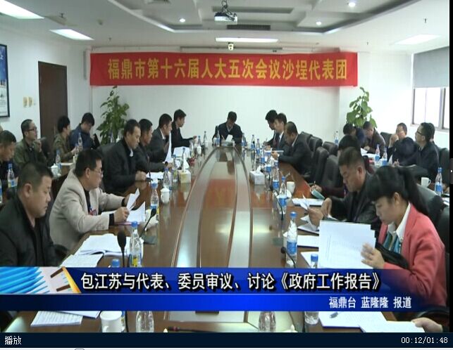 包江苏与代表、委员审议、讨论《政府工作报告》