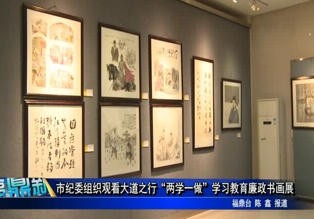 市纪委组织观看大道之行“两学一做”学习教育廉政书画展